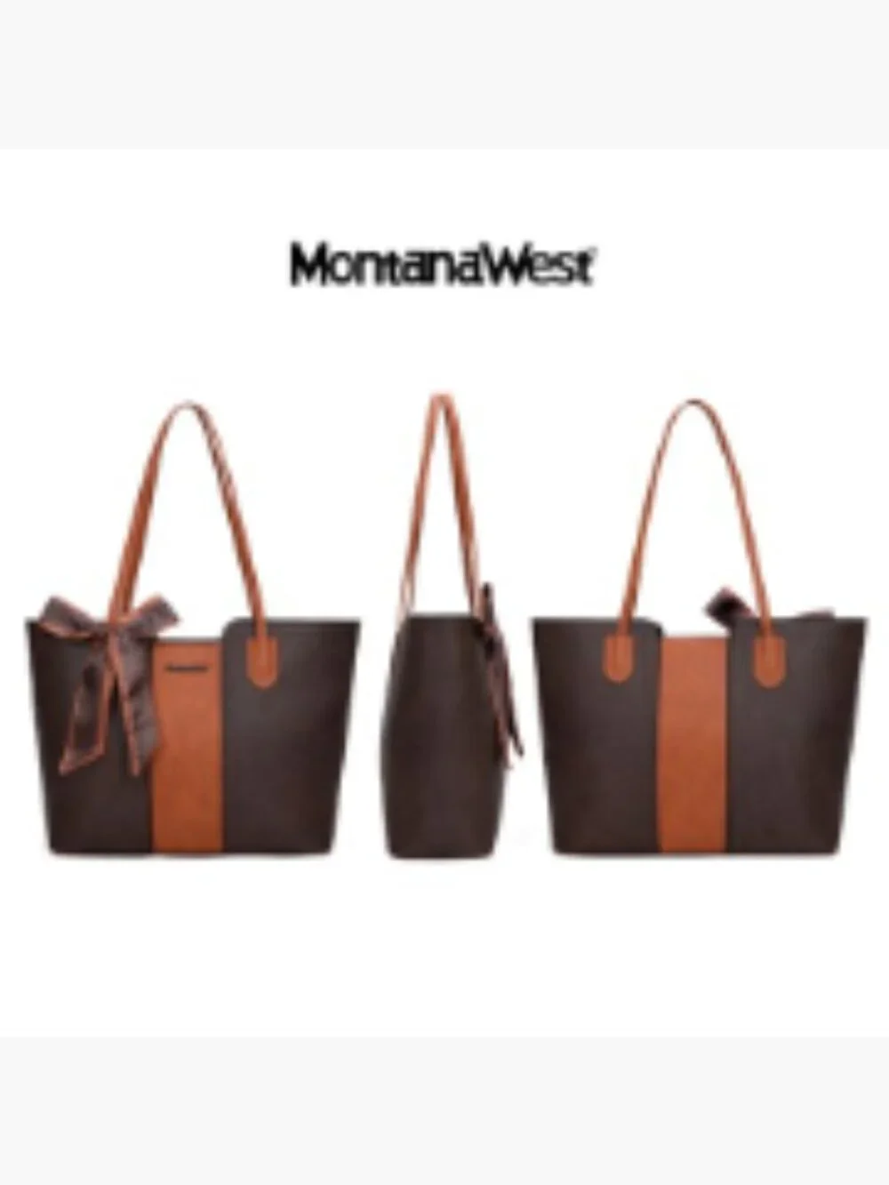 Women's Vegan Leather Tote Handbag with Scarf, Top Zipper Satchel Purse